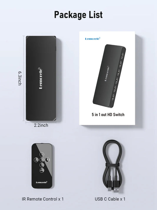 Lemorele 5 in 1 HDMI SWITCH Lemorele Kenya