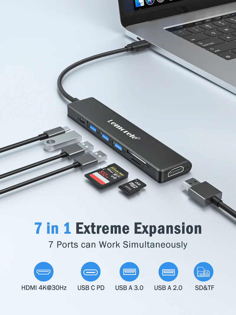 USB C Hub 7 in 1【#TC70】 Lemorele Kenya