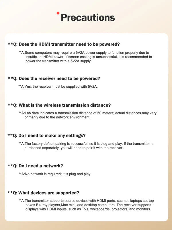 Lemorele HDMI Wireless Transmitter and Receiver 【P200-TX】