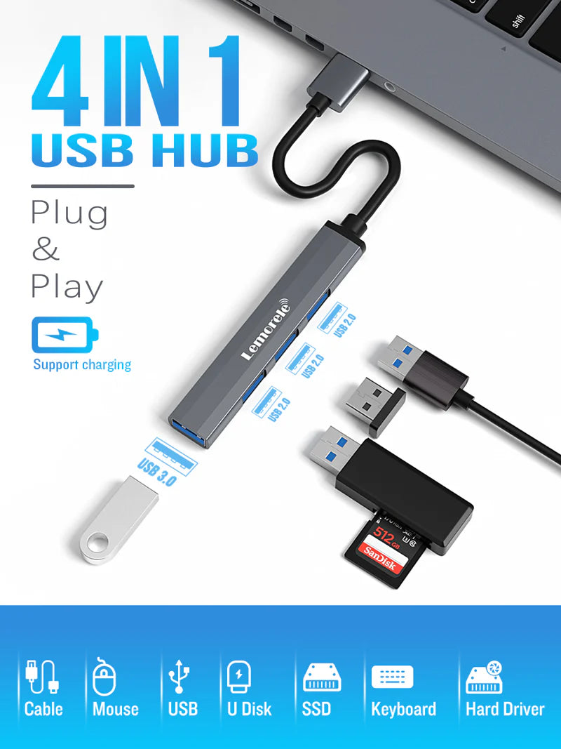 Lemorele 4-Port USB Hub【#TC53】 Lemorele Kenya